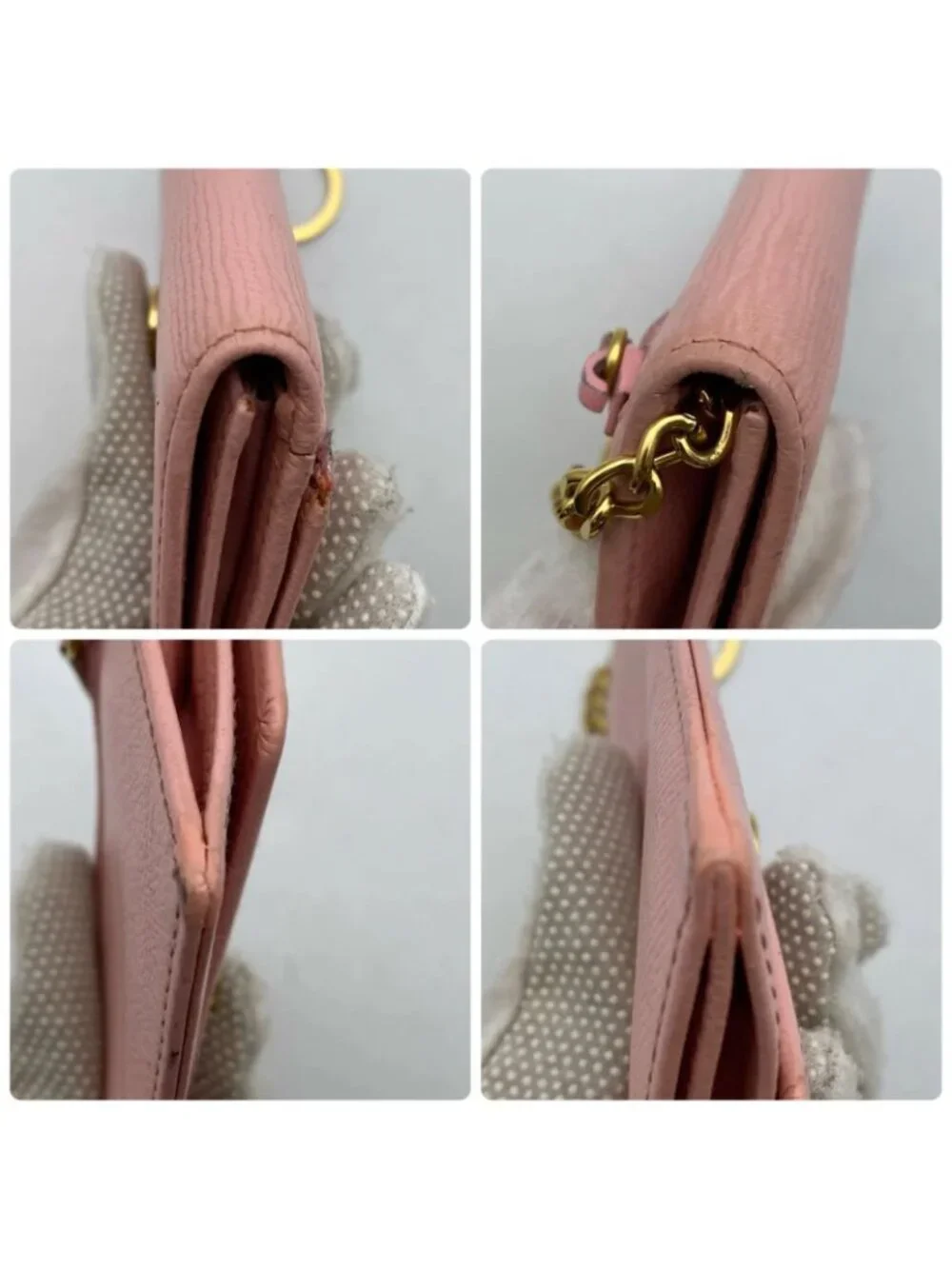 Chanel Card Case Fixed Era Fragment Key Ring Coco Button Pink